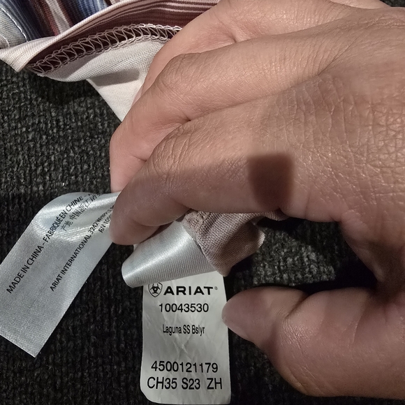 Ariat Multicolor Striped V-Neck Tee - Picture 9 of 10